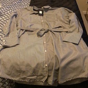 Peak a boo back shirt dress